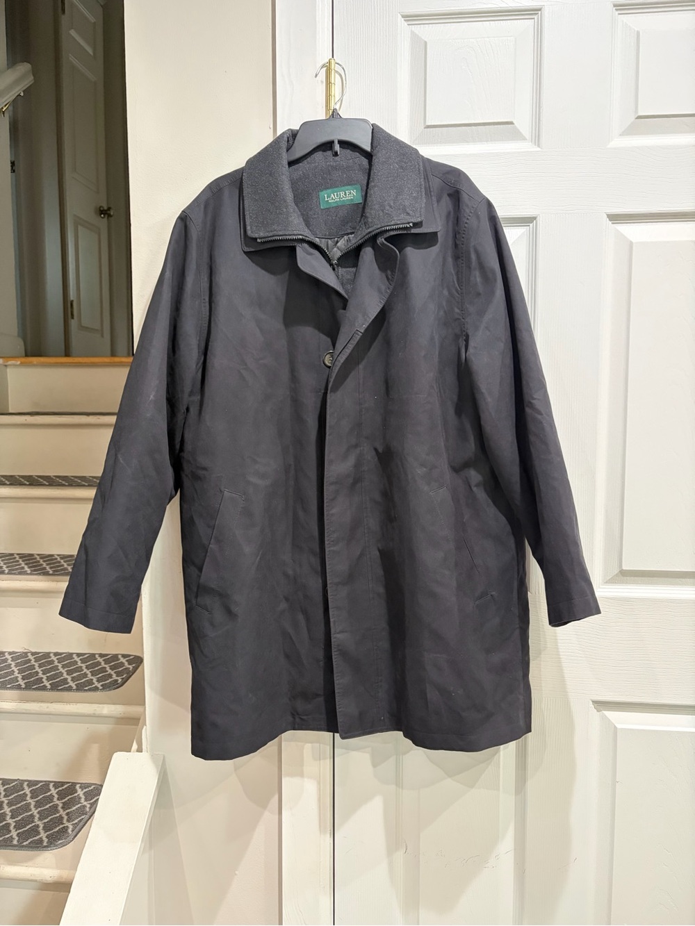 LAUREN Ralph Lauren Men's black water resistant Trench Coat